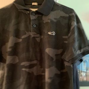 Short sleeved, camouflage Hollister golf shirt